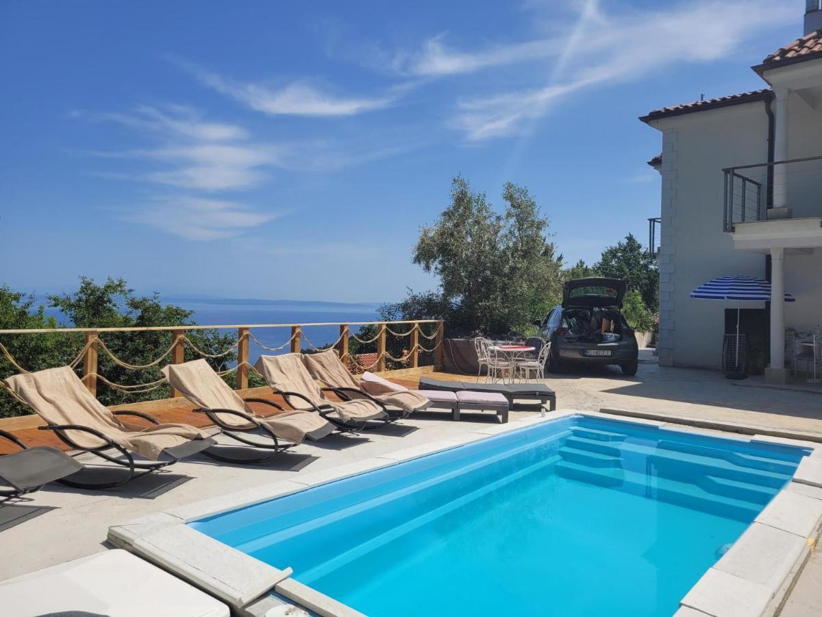 Ferienwohnung Mit Pool Kroatien Mit Meerblick Und Pool Lovran Exterior photo